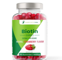 Biotin Gummies 150 x 5000ug Natural Strawberry Flavour